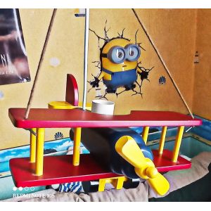Suspension luminaire avion en bois pour chambre d'enfant - Occasion