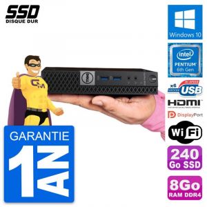 Mini PC Dell 5050 Micro Pentium G4400T RAM 8Go SSD 240Go HDMI Windows 10 Wifi - Occasion