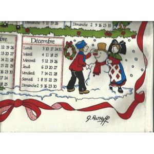 Torchon Calendrier 2007 Signé Georges Ratkoff - Occasion