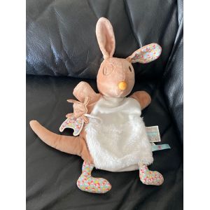 Doudou peluche Marionnette Kangourou Marron et blancNopnop KALOO 30cm - Occasion