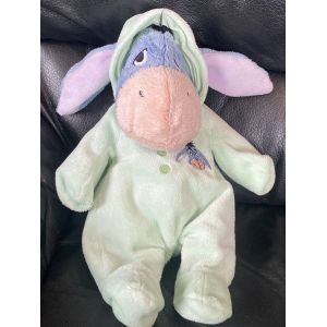 PELUCHE &Acirc;NE BOURRIQUET DISNEY PYJAMA VERT CAPUCHE 38 CM - Occasion