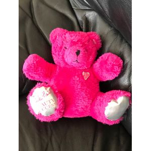 Peluche Doudou Ours Beauty Success Rose Argent Fauve Hautot 20 Cm Assis - Occasion