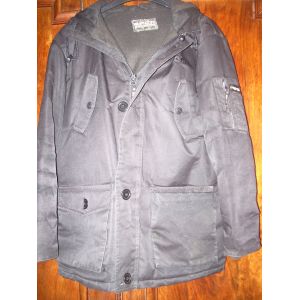 Parka Noire À Capuche Bords Fourrure 14 Ans - Occasion