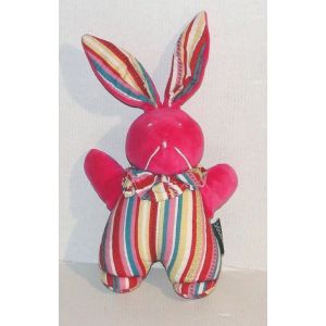 Doudou Lapin rose multicolore Souleiado raynaud soleiado - Occasion