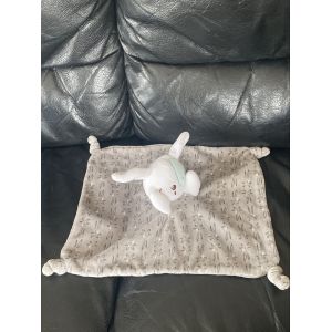 SIPLEC LECLERC DOUDOU LAPIN/CHIEN PLAT GRIS BLANC COCARD BLEU - Occasion