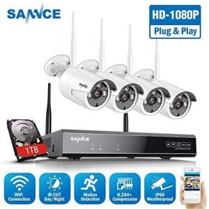 Sécurité Maison SANNCE Kit de caméra de surveillance sans fil NVR 1080P 8CH + 4 caméras de surveillance dextérieur sans fil 1080P - Occasion
