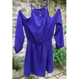 Tunique Bleue Tenue De Soirée Épaules Dénudées Taille S - Occasion