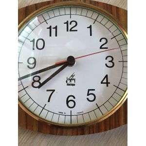 Superbe pendule horloge murale vintage en formica - Occasion