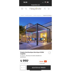 Pergola Hesperide Evora Bioclimatique 6m Par 3,60 - Occasion