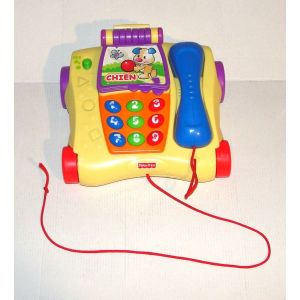 Telephone Chien Puppy Dog Fisher Price Jouet A Tirer Roulant Musical Éveil - Occasion