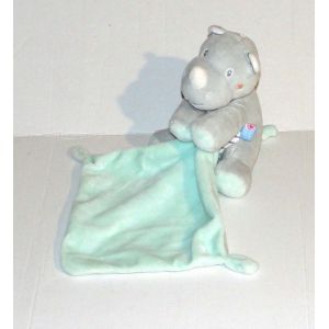 Doudou Rhinoceros Sucre D'orge Mouchoir Vert Pastel - Occasion