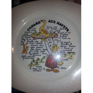 Assiette Carr&eacute;e 23 Cm Recett Du Canard Aux Navets - Occasion