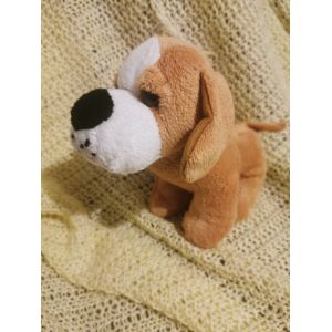 Doudou Peluche Chien Marron Blanc Siplec Leclerc - Occasion