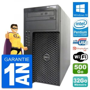 PC Tour Dell Precision T1650 Pentium G2020 RAM 32Go Disque 500Go Windows 10 Wifi - Occasion