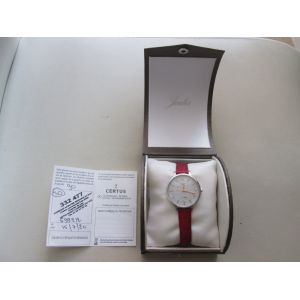 Montre Go Girl Only 699212 - Boîtier Acier Argenté Bracelet Cuir Rouge Femme - Occasion