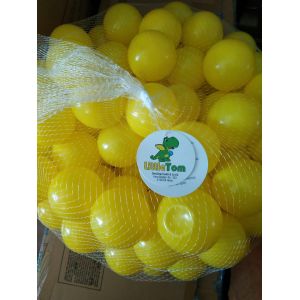 Lot De 100 Boules Plastiques Jaunes Ø 7cm - Marque Little Tom - Balles Pour Jouer À L'intérieur/ L'extérieur Et Remplir La Piscine, Château Gonflable, Tente, Pataugeoire, Bac À Sable, Baignoire, Etc.. - Occasion