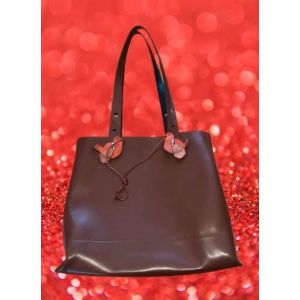 &#x1f506; Chic et neuf sac Lamarthe brun cuir L37,5 x H31 cm et 56 cm avec lanière P 12cm - Occasion