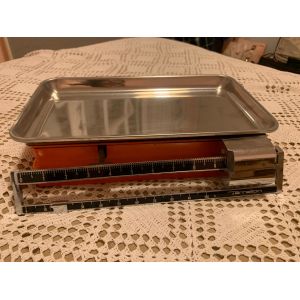 Balance De Cuisine Vintage Terraillon Socle Orange Plateau Inox P&eacute;s&eacute;ta Jusqu&iquest;&Agrave; 10 Kg - Occasion