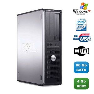 PC DELL Optiplex 760 DT Intel Core 2 Duo E8400 3Ghz 4Go DDR2 80 Go WIFI XP Pro - Occasion