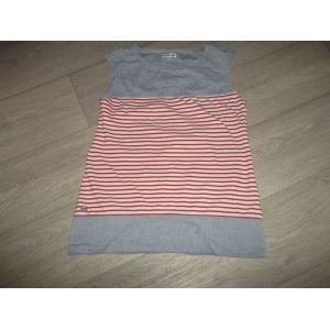 Tunique Lacoste Style Marinière Jean Clair Léger Rouge Blanc 40 - Occasion