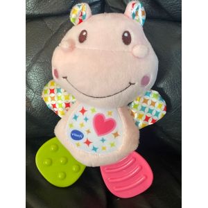 Doudou peluche rose V tech hippopotame Pouet 19cm - Occasion