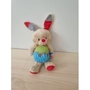 Doudou Lapin Multicolore Ouatoo - Occasion