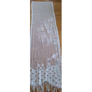 Paire De Rideaux Dentelles Motif Roses Et Oiseau 55 X 200 - Occasion
