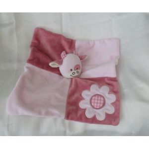 Doudou Vache Rose Plat Collection Arthur Et Cl&eacute;mentine Fleur P'tit Bisou - Occasion