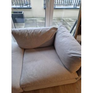 Chauffeuse canap&eacute; Malo La redoute &eacute;cru 2 angles + pouf - Occasion