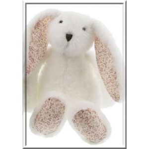 DOUDOU LAPIN BLANC BOUCHARA OREILLES FLEURIES SOFT TOY CUDDLE BUNNY WHITE RABBIT BABY - Occasion