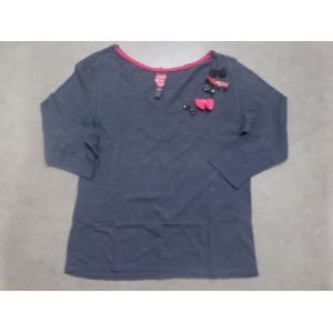 T-Shirt Manches 3/4 Gris / Noeuds Fantaisie Undiz - L - Occasion