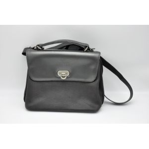 Sac &agrave; main & bandouli&egrave;re TEXIER en cuir - anthracite - Occasion