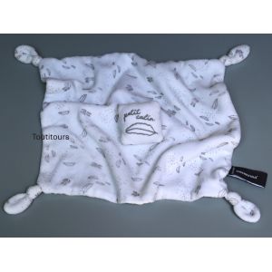 Doudou Petit Calin plat blanc gris plume Orchestra - Occasion