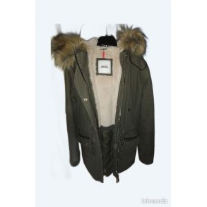 Parka Femme Kaki Avec Capuche Fourrure Amovible - Occasion