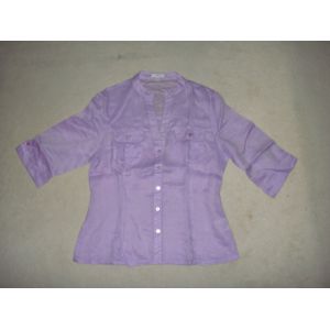 Chemisier Manches 3/4 En Lin Parme 1.2.3 - Occasion