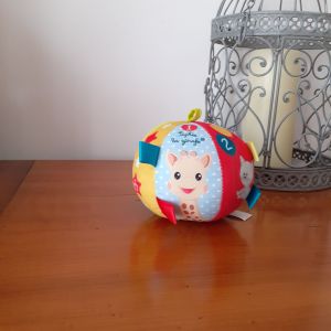 Sophie/Vulli: Balle tissu multi-textures *avec grelot - Occasion