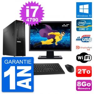 PC Lenovo P300 SFF Ecran 22" Intel i7-4790 RAM 8Go Disque 2To Windows 10 Wifi - Occasion