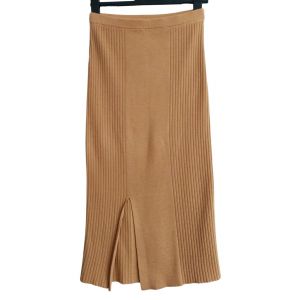 Jupe Longue Marron Camel. Antonelle. Laine. Acrylique. Taille 1 / 36 - Occasion