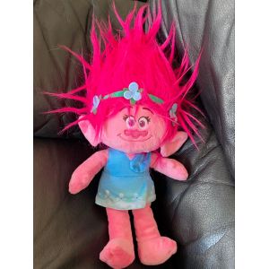 Peluche Trolls Rose Robe Bleue 2016 DREAMWORKS 35cm - Occasion