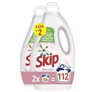 Lessive liquide Skip sensitive peau sensible et bébés 2x56 lavages - Occasion