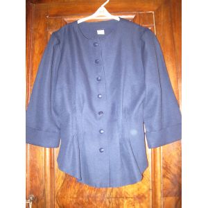 Veste La Redoute Courte Style Redingote T. 38 Bleu Marine - Occasion