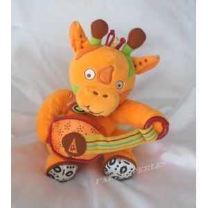 Doudou Peluche Girafe Hochet Orange Et Jaune Guitare Babymoov - Occasion