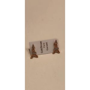 Boucles D'oreilles Fantaisie N3 Petites Tour Eiffel Dorées - Occasion