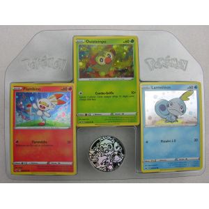 Pokémon Ouistempo 010/202 &#43; Flambino 030/202 &#43; Larméléon 054/202 &#43; Jeton Argent (Rare) &#43; Blister - Occasion