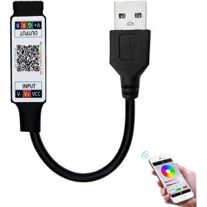Mini Contr&ocirc;leur Bluetooth Rvb Usb 5 V Musique Bluetooth Led Contr&ocirc;leur De Bande Lumineuse Pour Bandes Led Rvb 30 Cm - Occasion
