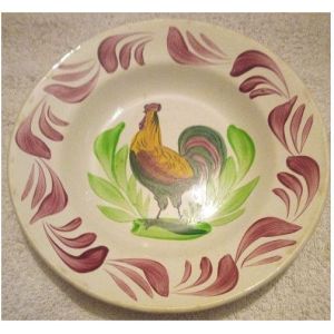 Vintage - Assiette Creuse - D&eacute;cor Coq - " Terre De Fer - Choisy Le Roi - Occasion