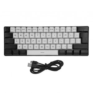 G61 Mini clavier RGB LED r¿¿tro-¿¿clairage 61 touches ergonomique m¿¿canique sensation filaire clavier de jeu pour bureau affaires blanc - Occasion