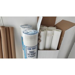 Lot de 3 rouleaux de toile de verre à peindre pour plafond motif P04 marque professionnelle Semin accessories - Occasion