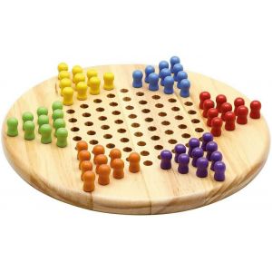 Kgabery-Jeu De Dames Chinoises : Plateau Et Pions En Bois-L'Arbre À Jouer-Jeu De Société-Âge Minimum : 3 Ans - Occasion