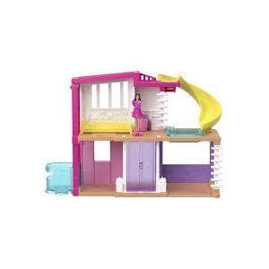 Mini Barbieland - La maison de Barbie avec piscine, toboggan, 1 figurine et accessoires - Occasion